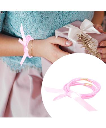 STOBOK 1pc Ribbon Glitter Bracelet Bangles Glitter Jelly Bangle Silicone Glitter Filled Jelly Bracelet Bowknot Jelly Bangle Bracelets Purple Women's Plastic Accessories Bagging Machine Pink 7.5x7.5cm - Buy Online on SooperMarket.com