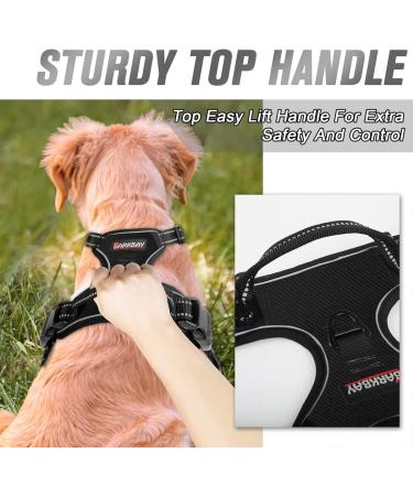 BARKBAY No Pull Dog Harness for Large Dogs - Reflective, Heavy Duty, Easy Control Handle - Chest Size 27-32 inches - Black - Buy Online on SooperMarket.com