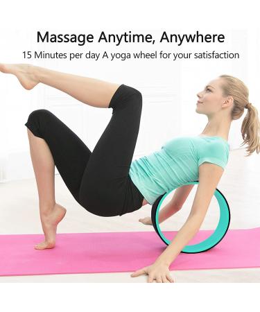 FEWOO Yoga Wheel Set for Back Pain Relief and Flexibility - Includes 3 Black+Green Props for Stretching, Massages, and Backbends - Buy Online on SooperMarket.com