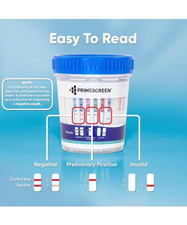 Prime Screen - 14 Panel Instant Drug Test Cup Testing 14 Drugs (BUP THC OPI 2000 AMP BAR BZO COC MET MDMA MTD OXY PCP PPX TCA) TDOA-1144A3 (1 Tests) - Buy Online on SooperMarket.com