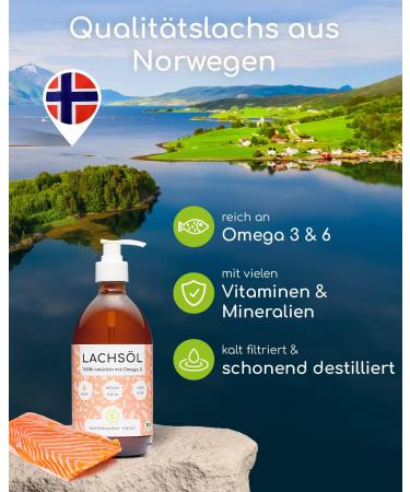 Premium Salmon Oil for Dogs & Cats - Omega 3 & 6 | 500ml Norwegian Natural Supplement for Health - Buy Online on SooperMarket.com