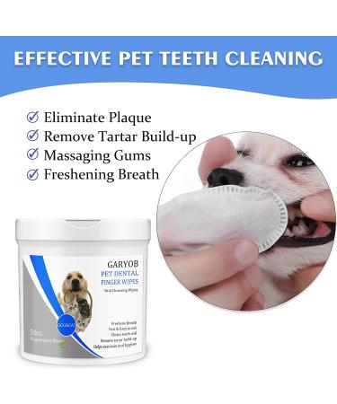 Pet Dental Finger Wipes for Dogs & Cats - Freshen Breath & Improve Oral Health - 50 Pads - Buy Online on SooperMarket.com