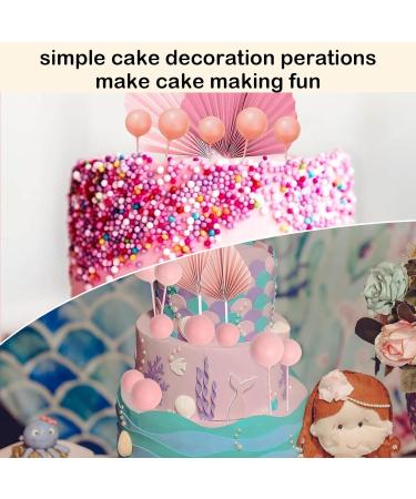 Cake Decorations 44 PCS Paper Palm Fan Cake Decorations Pink Palm Leaf Cake Toppers Cake Decorations For Birthday Party Wedding Valentine's Day - Buy Online on SooperMarket.com