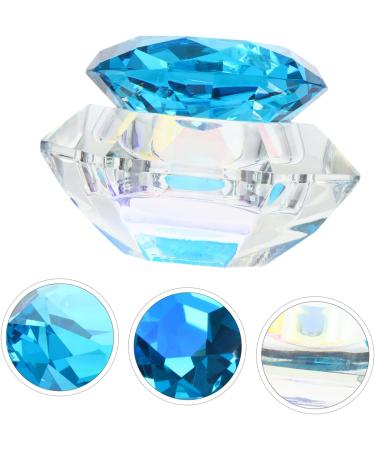 Gogogmee Clear Nail Polish 1pc Nail Art Crystal Cup Nail Glassware Tools Octagon Cup for Nail Art Pen Holder Care 7.5x6cm Blue - Buy Online on SooperMarket.com