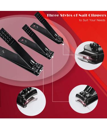 18pcs Manicure Set with Nail Clippers Pedicure Kit - Professional Nail Care Tools Gift in Black & Red - Buy Online on SooperMarket.com