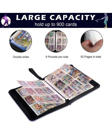 9 Pocket Trading Card Binder with 50 Removable Sleeves - Holds 900 Baseball & Sports Cards - Buy Online on SooperMarket.com