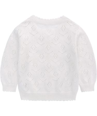 Famuka Baby Cardigan Jacket 24 Months | Soft Knitted Sweater in White for Boys and Girls - Buy Online on SooperMarket.com
