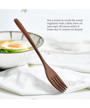 AIDIRui 8 Pcs Wooden 9 inchJapanese Spoon Fork Set Kitchen Tableware Natural Wood Cutlery Wooden Dinner Cutlery Set - Buy Online on SooperMarket.com
