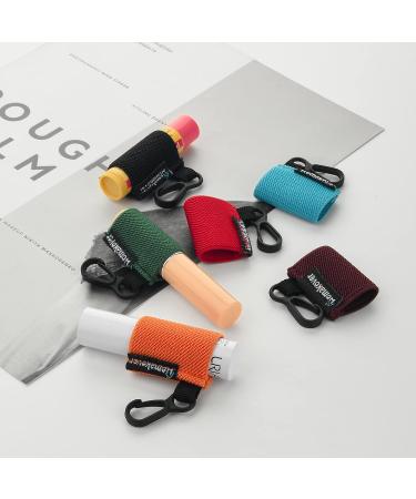 Homakover 12 Pack Compact Clip-On Chapstick Holder Keychain - Multicolor Lip Balm Sleeves with Tight-Knit Elastic Clip - Fits Most Standard Lip Balm - 12 Colors - Buy Online on SooperMarket.com