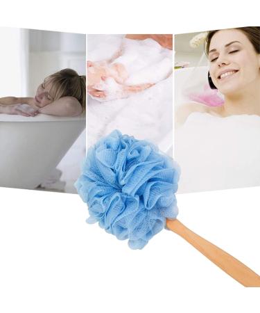 Arswin Loofah Back Scrubber for Shower | Long Handle Bath Sponge | Exfoliating Luffa Pouf on a Stick | Soft Nylon Mesh Cleaner | Women & Men | Blue - Buy Online on SooperMarket.com
