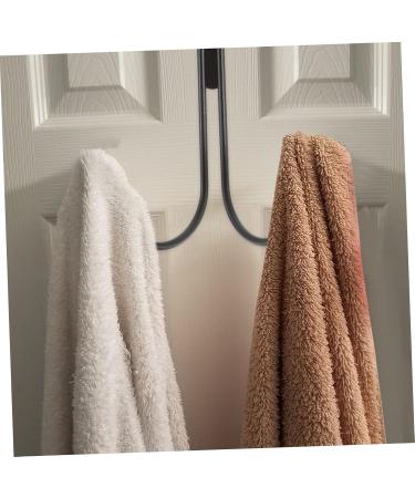 NAMOARLY 2pcs Double Hook Wall Mounted Clothes Rack Door Clothes Hangers Punch- Hook Back Door Nail 14x9cm Black - Buy Online on SooperMarket.com