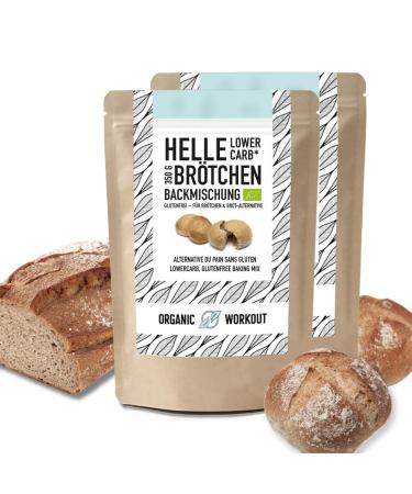 Helle Lower-Carb Bun Back Mixing 2x350g-with sourdough organic vegan gluten-free protein-rich country bread bread food without cereals organic workout bright 2