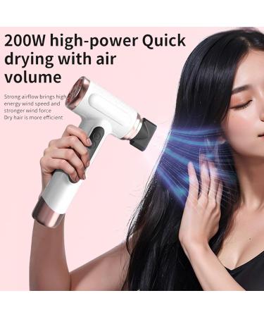 Cordless Hair Dryer 200W Fast Hair Drying Hot Cold Hair Dryer with USB Rechargeable Portable Blow Dryer for Dormitory Students Travel (US Plug) US Plug White - Buy Online on SooperMarket.com