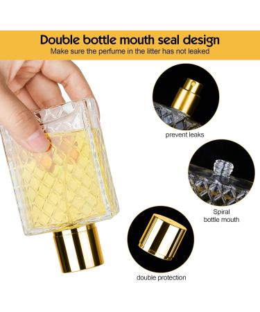 Ysimple 2 Pack 100ml Perfume Atomiser Portable Clear Empty Glass Perfume Spray Bottles Refillable Perfume Atomizer Large Cosmetic Fine Mist Atomizer for Travel(Gold) 100ml Gold - Buy Online on SooperMarket.com