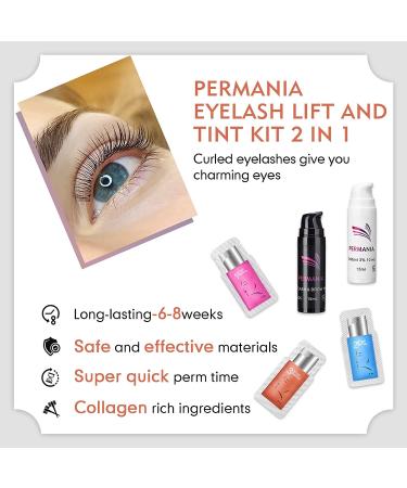 PERMANIA Lash Lift Kit - 4-in-1 Eyelash & Brow Perm in Black - Lasts 6-8 Weeks - Includes 25 Tools - Buy Online on SooperMarket.com