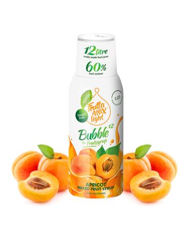 Light - Low Carb - Fitness Syrup by FruttaMax | Zero Sugar | with Stevia | 60% Fruit Content 500ml (Apricot Light) Apricot - Light 500 ml (Pack of 1)