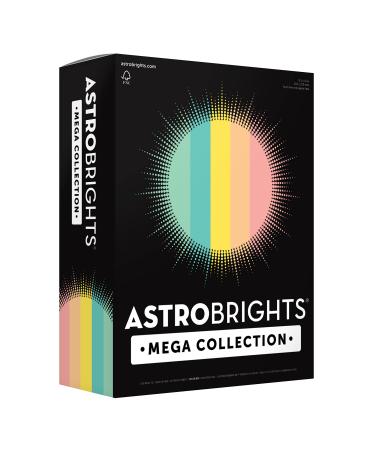 Astrobrights Mega Collection  Colored Cardstock  Punchy Pastel 5-Color Assortment  320 Sheets  65 lb./176 gsm  8.5 x 11 - MORE SHEETS! (91780)