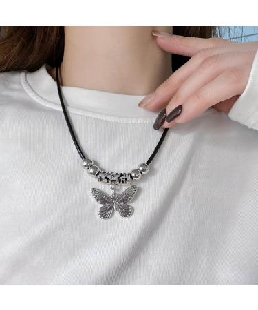 Oralgo Butterfly Necklace - Adjustable Ethnic Collarbone Chain for Women | Fashionable Jewelry International Shipping - Buy Online on SooperMarket.com