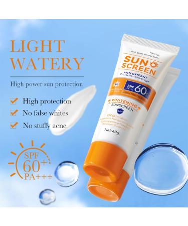 Face Sunscreen Sun Cream Spf 60 - Anti Aging Tinted Sunscreen for Face High Protection Against UVA & UVB Spf Face Moisturiser - Powerful Full Body Sun Protection Lightweight Gel Sunscreen For Face - Buy Online on SooperMarket.com