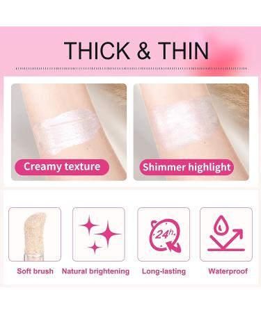 White Liquid Highlighter Shimmer Face Oil Glitter Makeup - Long Lasting Pigmented Formula for Face, Eyes, and Body - Buy Online on SooperMarket.com