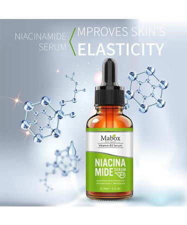 Buy Mabox Facial Serum with Vitamin B3 Niacinamide - Reduce Pore Size Tightens Skin Fights Acne & Fades Blemishes - Deep Hydration (1 Fl Oz) - International Shipping Available - Buy Online on SooperMarket.com