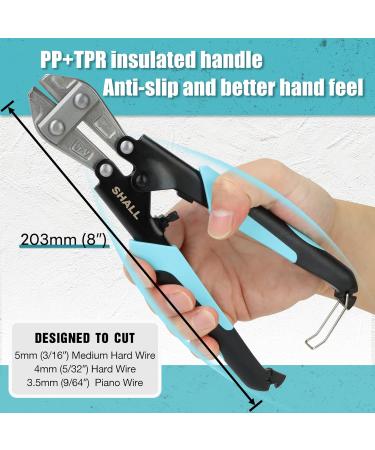 SHALL Mini Bolt Cutter 210mm/8-inch Heavy Duty Wire Cutter Two-Color Ergonomic Handle Security Lock More Efficient Leverage & Adjustable Opening Belt Bag Included - Buy Online on SooperMarket.com