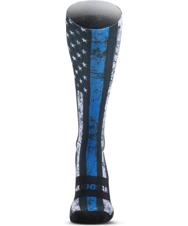 MudGear Premium Compression Socks - Special Edition for Run, Hike, Trail, Recovery - Medium Blue Line - Buy Online on SooperMarket.com