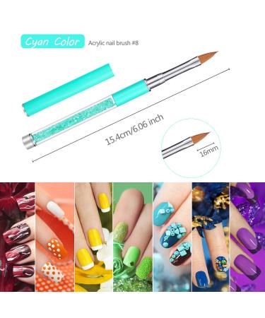 5 Piece Rhinestone Nail Brush Set with Metal Handle for Salon Quality 3D Nail Art - Sizes 4, 6, 8, 10, 12 - Buy Online on SooperMarket.com