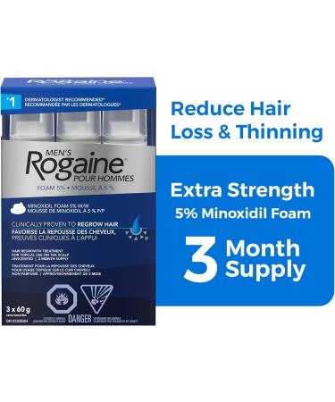 Rogaine Men s Hair Loss & Thinning Treatment for Hair Regrowth 5 Minoxidil Foam Extra Strength 3 Month Treatment white - Buy Online on SooperMarket.com