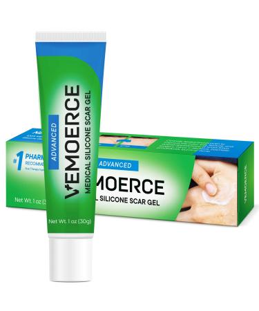 Vemoerce Advanced Silicone Scar Cream Gel Acne Scars Stretch Mark Remover Medical Cream Face Body Scar Treatment Removal Old Scars New Scars Away Surgical C-Section Burns Scar Away Cream 30g