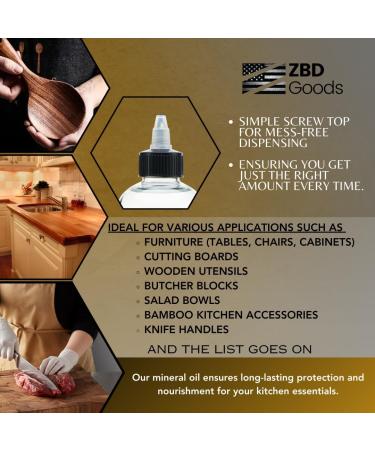 Z's Wood Nectar 16oz Odorless Food-Grade Mineral Oil | Premium Care for Cutting Boards Butcher Blocks & Utensils - International Shipping Available - Buy Online on SooperMarket.com