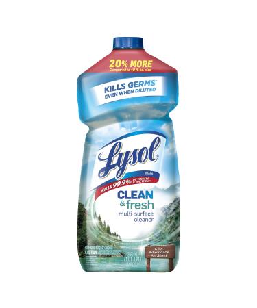 Lysol Multi-Surface Cleaner, Sanitizing and Disinfecting Pour, to Clean and Deodorize, Cool Adirondack Air, 48oz