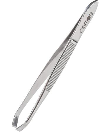 REMOS tweezers made of stainless steel with slanted & cranked tip - 8 cm