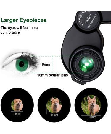 15x25 Waterproof Binoculars for Adults & Kids | Low Light Night Vision | Durable & Clear for Outdoor Sports, Concerts, Bird Watching - Black - Buy Online on SooperMarket.com
