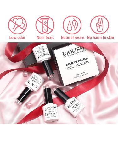 Gorgeous Foil Nail Polish Set - 4Pcs Glitter Gel Black, Milky White, Red Sequins Polish for Stunning Nail Decorations at Home - UV LED Lamp Required - Buy Online on SooperMarket.com