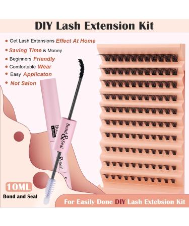 Individual Lash Extension Kit 100pcs 10-16mm 0.07 D-MIX Curl False Eyelash Clusters Women Lash Bond and Seal Glue Curved Tweezer for Lash Application Removal Beginner Practice Lash DIY Tool Set - Buy Online on SooperMarket.com
