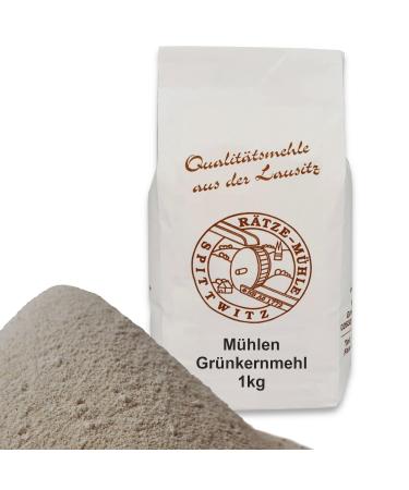 Mills green spelt flour 1000g fresh from the R tze mill in the best quality ground green spelt grains 1kg 1 kg / 1000g