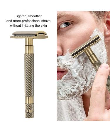 Buy Men's Facial Razors - Interchangeable Blade Double Edge Safety Trimmer Reusable Alloy with Non-Slip Grip - Buy Online on SooperMarket.com