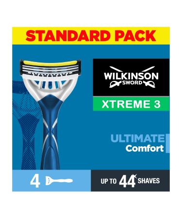 WILKINSON SWORD - Xtreme 3 For Men | Ultimate Comfort | 4 x Disposable Razors 4 Count (Pack of 1)