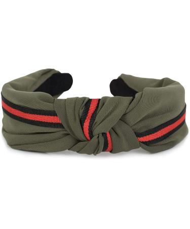 styleBREAKER Olive Retro Headband for Women - Knotted Decorative Stripes Hairband | Trendy Hair Accessories 04026018 - Buy Online on SooperMarket.com