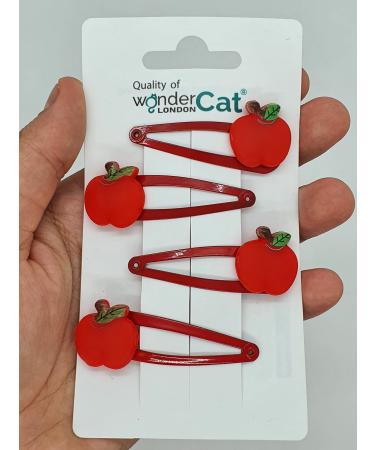 Hair Clips Accessories Girls Snap Hair Clips Cute Hair Clips Kids Hair Clips Metal Hair Clips Baby Toddlers Girl Kids Hair clips (Apple Z4CLIAPP)