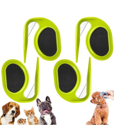 Pulunto dog comb for pets open knots comb for hair fur hair fur care trimmer pet comb puppy brush 4 pieces green unit size
