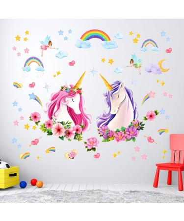 DECOWALL SG-2105 Unicorn Rainbow Wall Stickers - Removable Girls Nursery Bedroom Decor - Buy Online on SooperMarket.com
