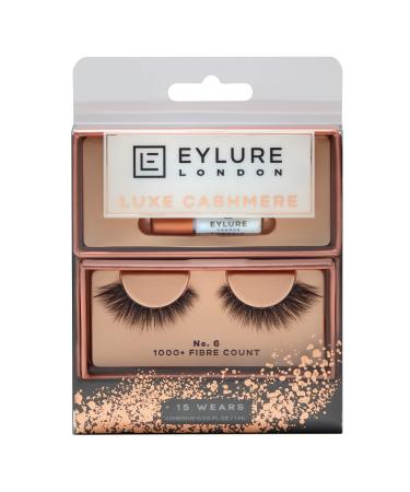 Eylure False Lashes  Luxe Cashmere No. 6 with Adhesive Included  1 Pair 1 Count (Pack of 1) No. 6