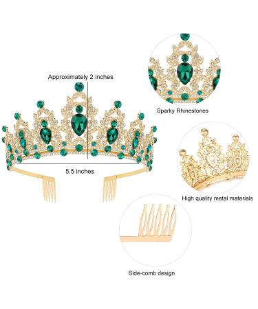 SuPoo Green Birthday Crown and Sash Kit - Rhinestone Tiara with Crystal Headband - Happy Birthday Decorations for Women - Buy Online on SooperMarket.com