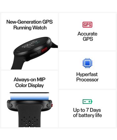 Polar Pacer Pro GPS Running Watch - Ultra-Light Design - Gray-Black S-L - Buy Online on SooperMarket.com