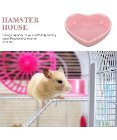 POPETPOP pet bowl food guinea pig hamster feeder chinchilla bowl hamster saucer kitten bowls heart shaped hamster water bowl hamster supplies small cat bowl chipmunk squirrel ceramics 8x7cm Pink - Buy Online on SooperMarket.com