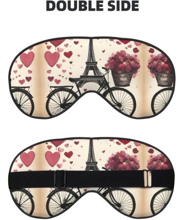 Love Paris Tower Coffee Wine Perfume Bicycle Heart Soft Sleep Eye Mask Female Breathable Eye Patch Perfect for Travel and Relaxation - Buy Online on SooperMarket.com