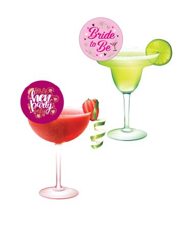 15 Pre-Cut Hen Party Edible Wafer Paper Cocktail Drinks Champagne Prosecco Toppers Decorations - 5cm circles