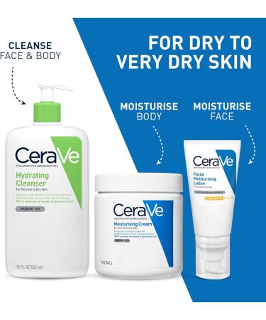 CeraVe Moisturising Cream 562ml for Dry to Very Dry Skin with Hyaluronic Acid and Ceramides - Buy Online on SooperMarket.com